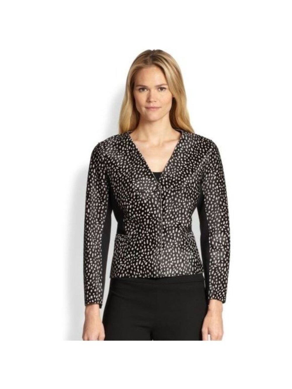 Tory Burch Imari Long Sleeve Calf-Hair Jacket Size 8 Fits size 6